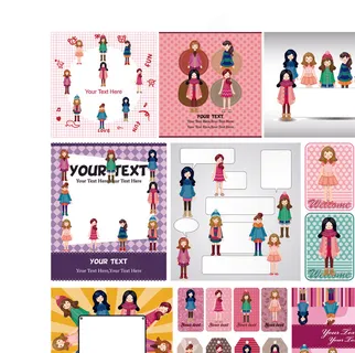 卡通人物贴图矢量图下载