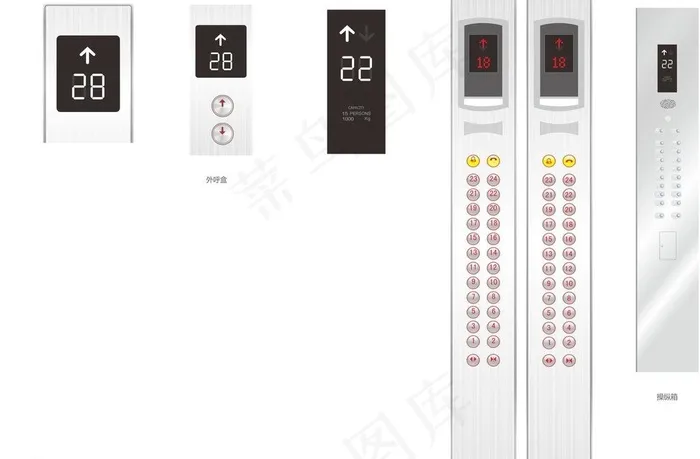 电梯面板图片cdr矢量模版下载