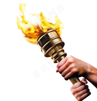 红色火焰奥运会火炬传递海报