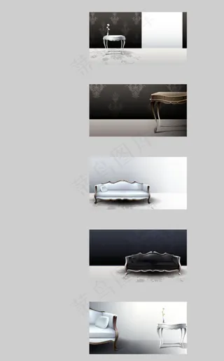 欧式古典家具矢量素材2