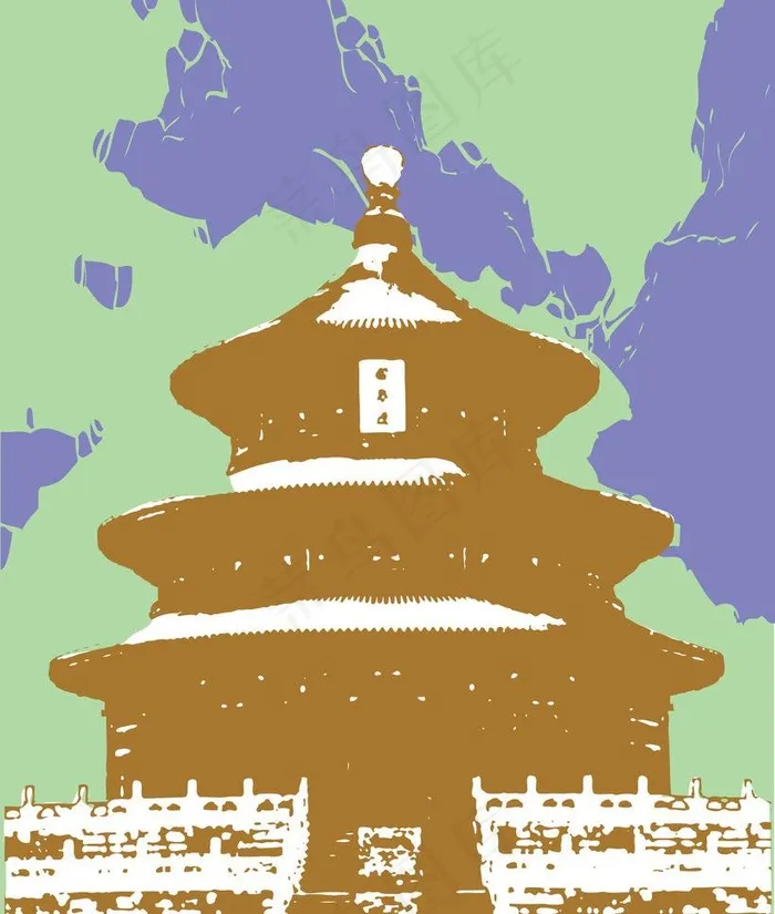 天坛图片ai矢量模版下载