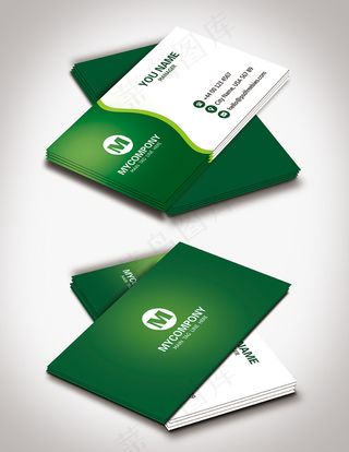 商务绿色名片