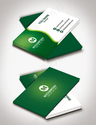 商务绿色名片