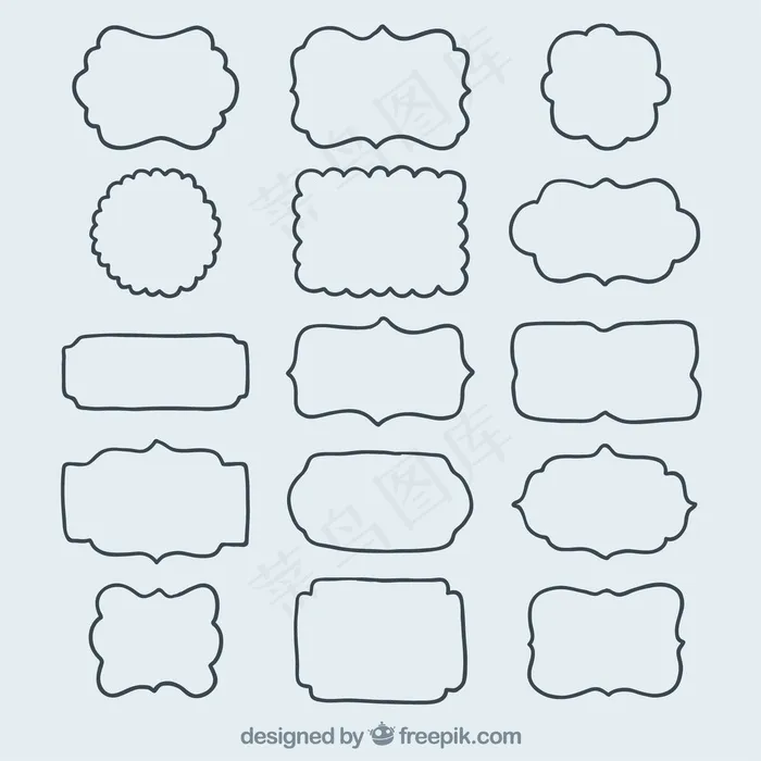 手拉的复古边界ai矢量模版下载