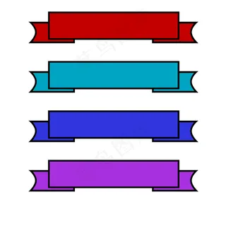 彩色飘带促销边框免扣图框元素装饰图框