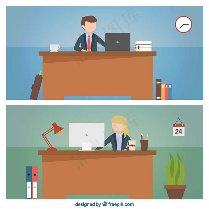 卡通商业精英矢量图片