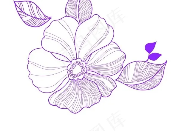 花朵树叶矢量图案ai矢量模版下载