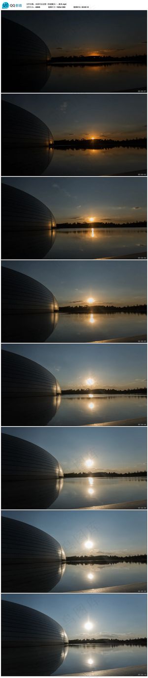 水面日出过程快速镜头高清实拍视频素...