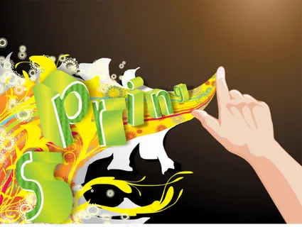 多彩3D文字海报