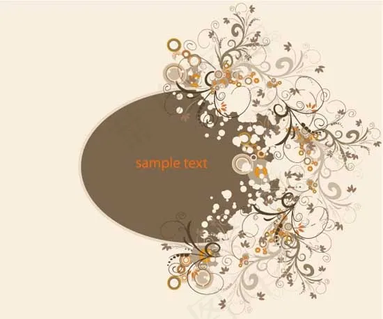 矢量素材时尚线条花朵背景eps,ai矢量模版下载