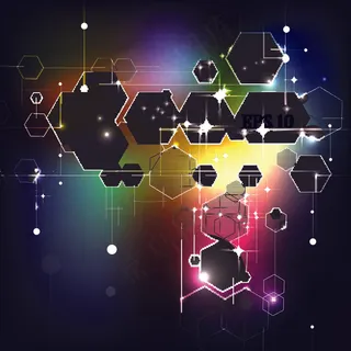 炫彩霓虹光效背景矢量素材