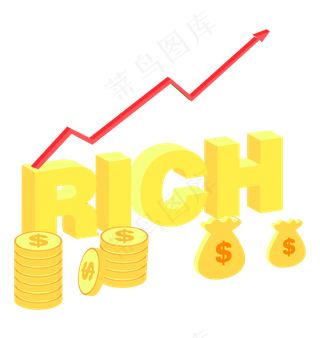 财富箭头和金钱金币财富箭头和金钱金币