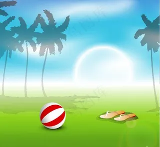 夏天背景矢量素材图片