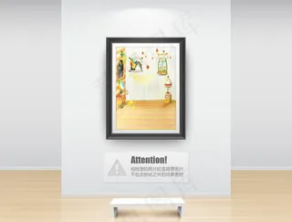 挂着装饰品的房间影楼摄影背景图片