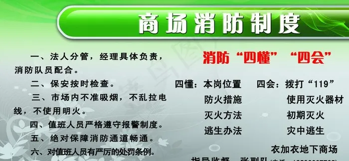 商场消防制度图片psd模版下载