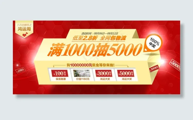 红色奢华打折促销banner图片psd模版下载