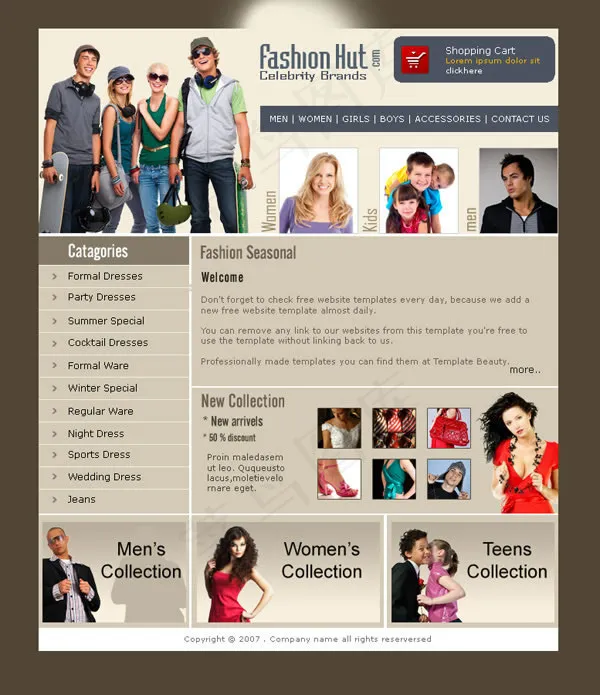 旅游网站模板psd素材