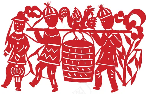 人物 窗花剪纸 民间美术_0148