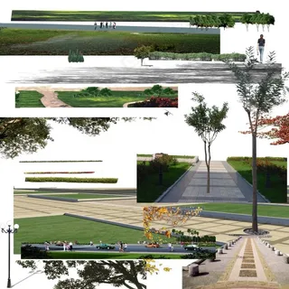 时尚装修道路树木等时尚效果素材