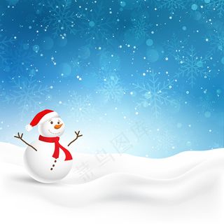 雪人的蓝色背景
