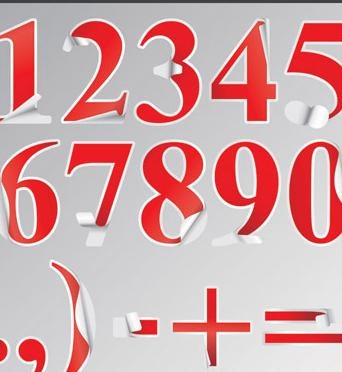 阿拉伯数字贴纸矢量素材eps,ai矢量模版下载