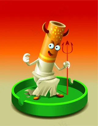 魔鬼香烟矢量素材