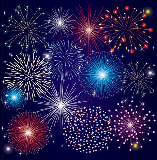 五彩缤纷的烟花材料03——矢量素材...