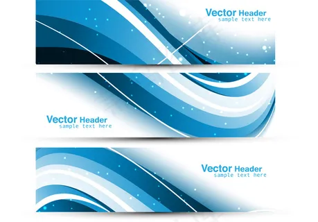 商务科技banner矢量模板01