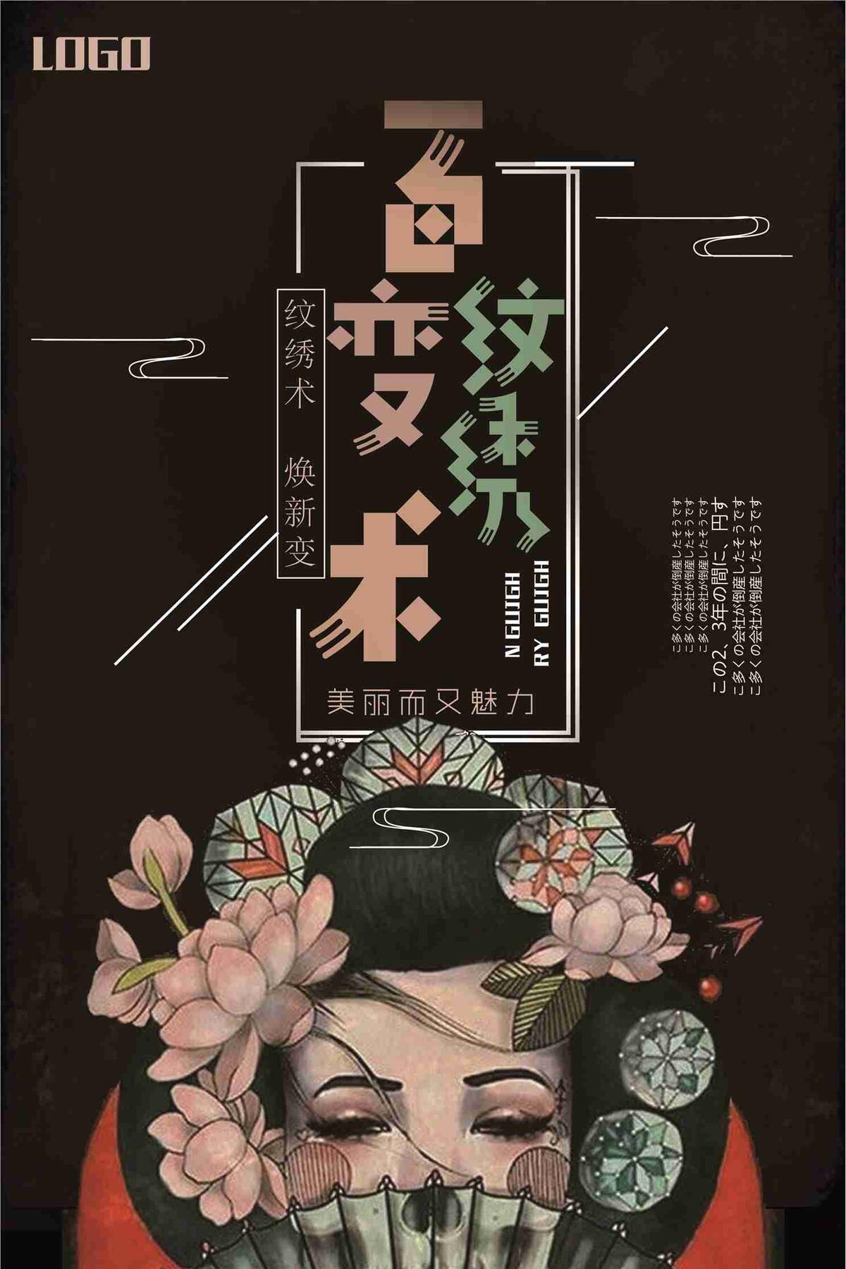 百变纹绣术美容海报