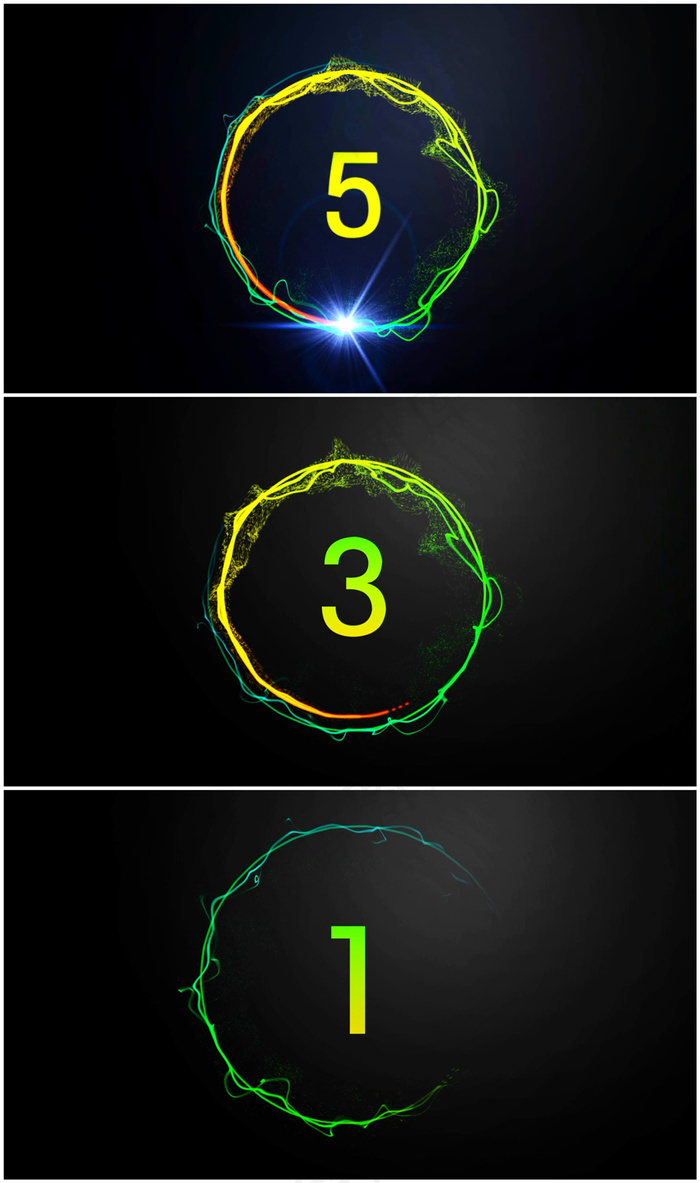 震撼粒子线条旋转倒计时