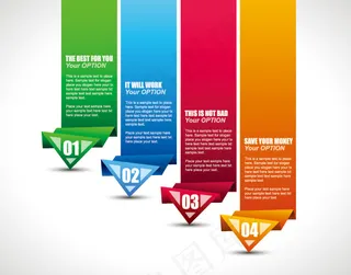 创意设计网页数字排序标签矢量素材