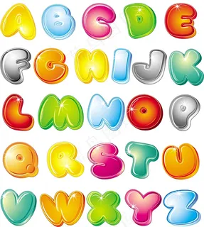 亮彩发光英文字母矢量图 AI