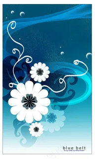 蓝色背景白色花PSD 蓝色背景白色花PSD