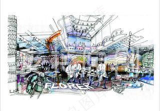 手绘 景观效果图 景观设计图片