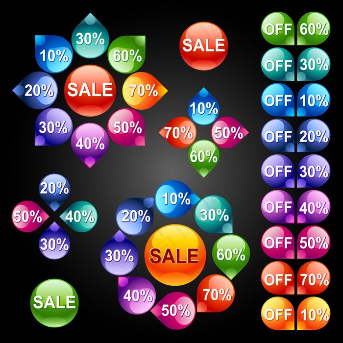 彩色图形组合数字矢量素材eps,ai矢量模版下载