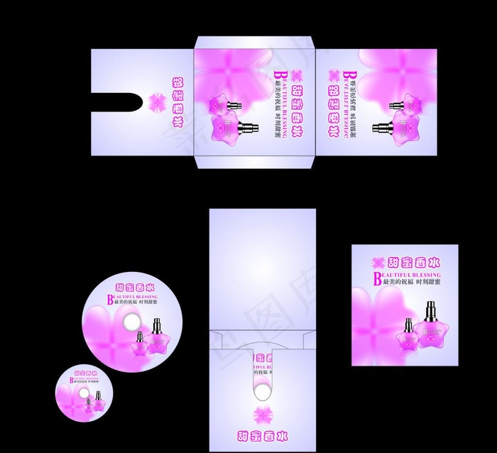 香水包装图片cdr矢量模版下载