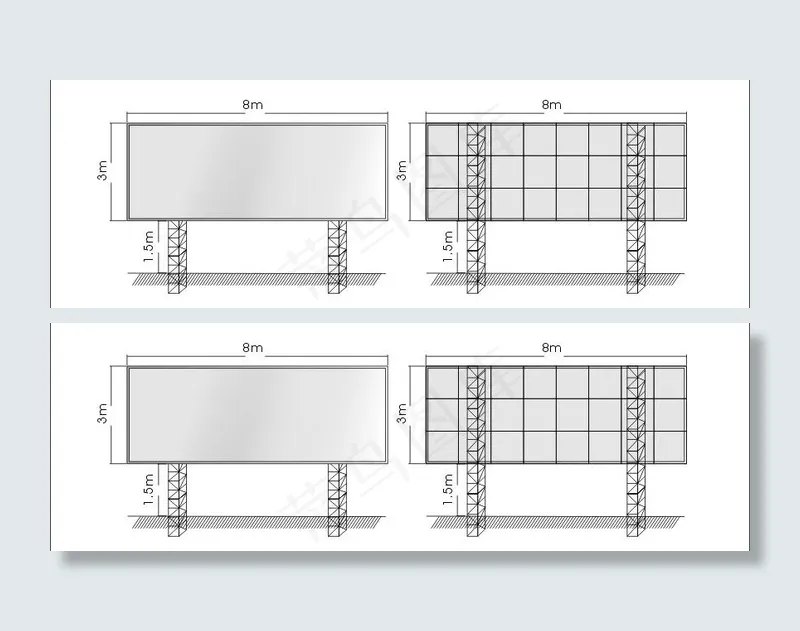户外大型广告牌效果图图片cdr矢量模版下载