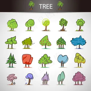 树木图标设计矢量素材