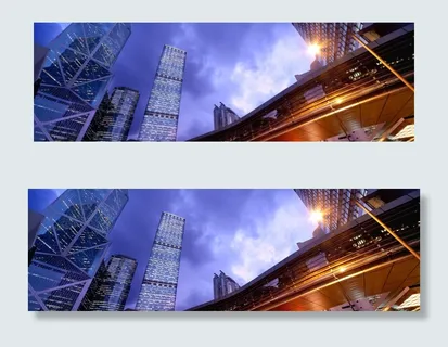 蓝天建筑banner背景素材