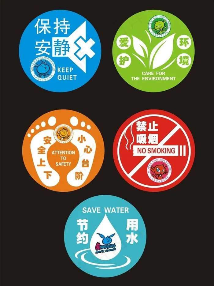 魔耳英语教室贴图片cdr矢量模版下载