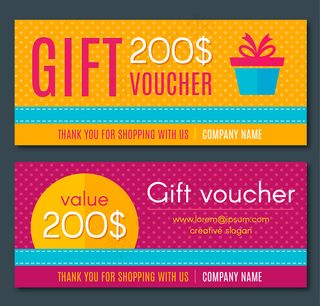 2款彩色礼品券设计矢量素材