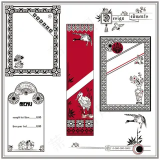 复古花纹边框03——矢量素材