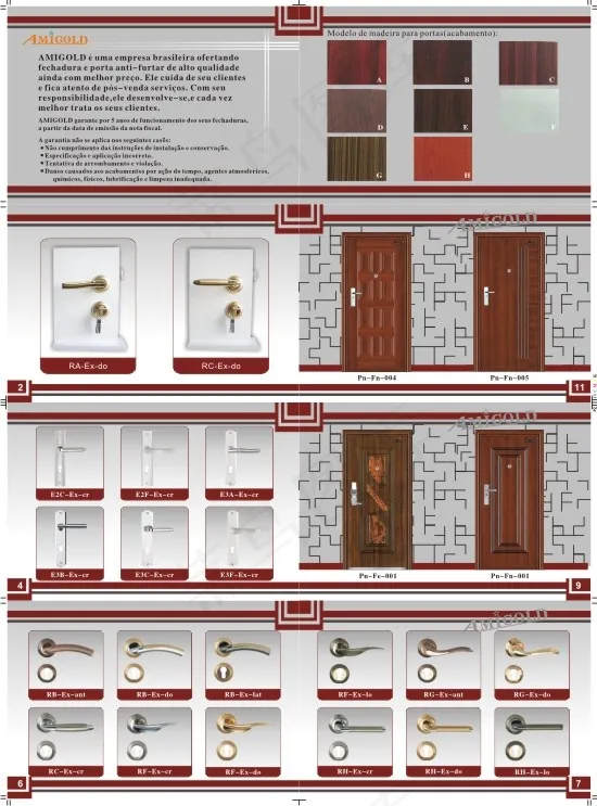 防盗门产品英文版式画册矢量图cdr矢量模版下载