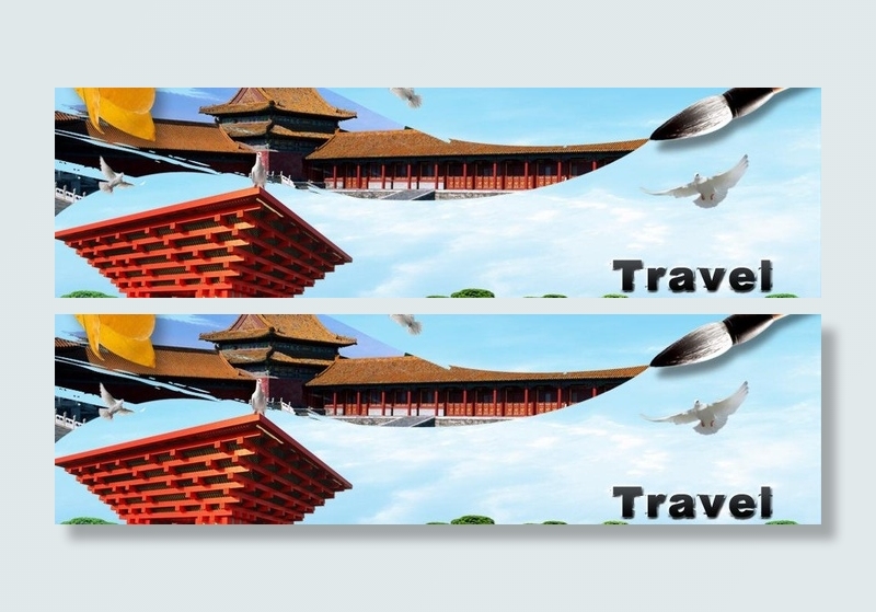 旅游网站banner图片psd模版下载