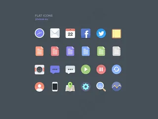 扁平小图标PSD分层素材