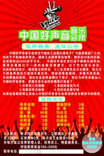 中国好声音 招聘海报
