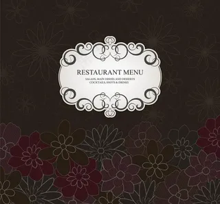 欧式花纹 菜单封面设计图片