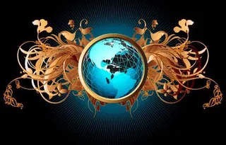 华丽欧式花纹和水晶地球1图片