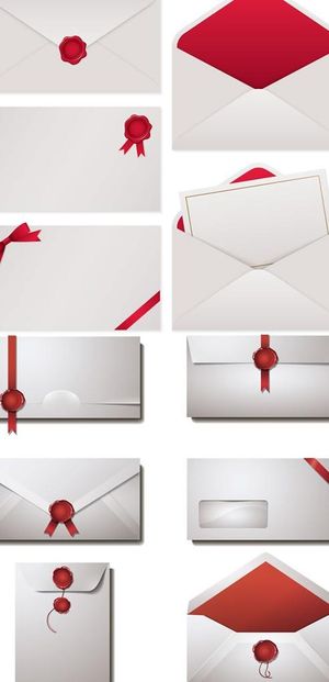 简洁白色信封设计矢量图 AI