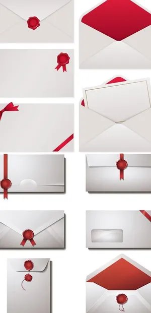 简洁白色信封设计矢量图 AI